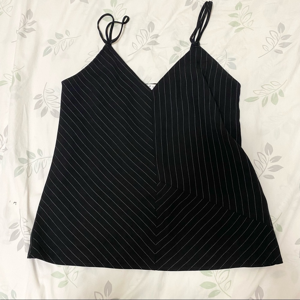 M Boutique (Current Air) Black and White Striped Top w/ Tie Back Straps - Size S